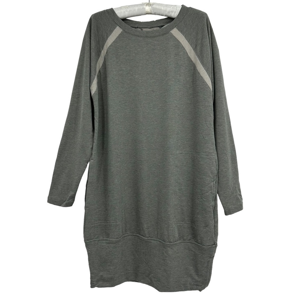 NEW Prana Ashy Gray Rosie Sweatshirt Dress Long Sleeves‎ Banded Hem Size Small - Picture 4 of 6